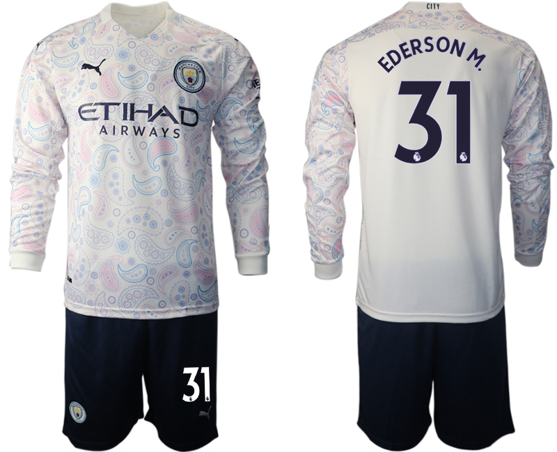 2021 Men Manchester city away long sleeve #31 soccer jerseys